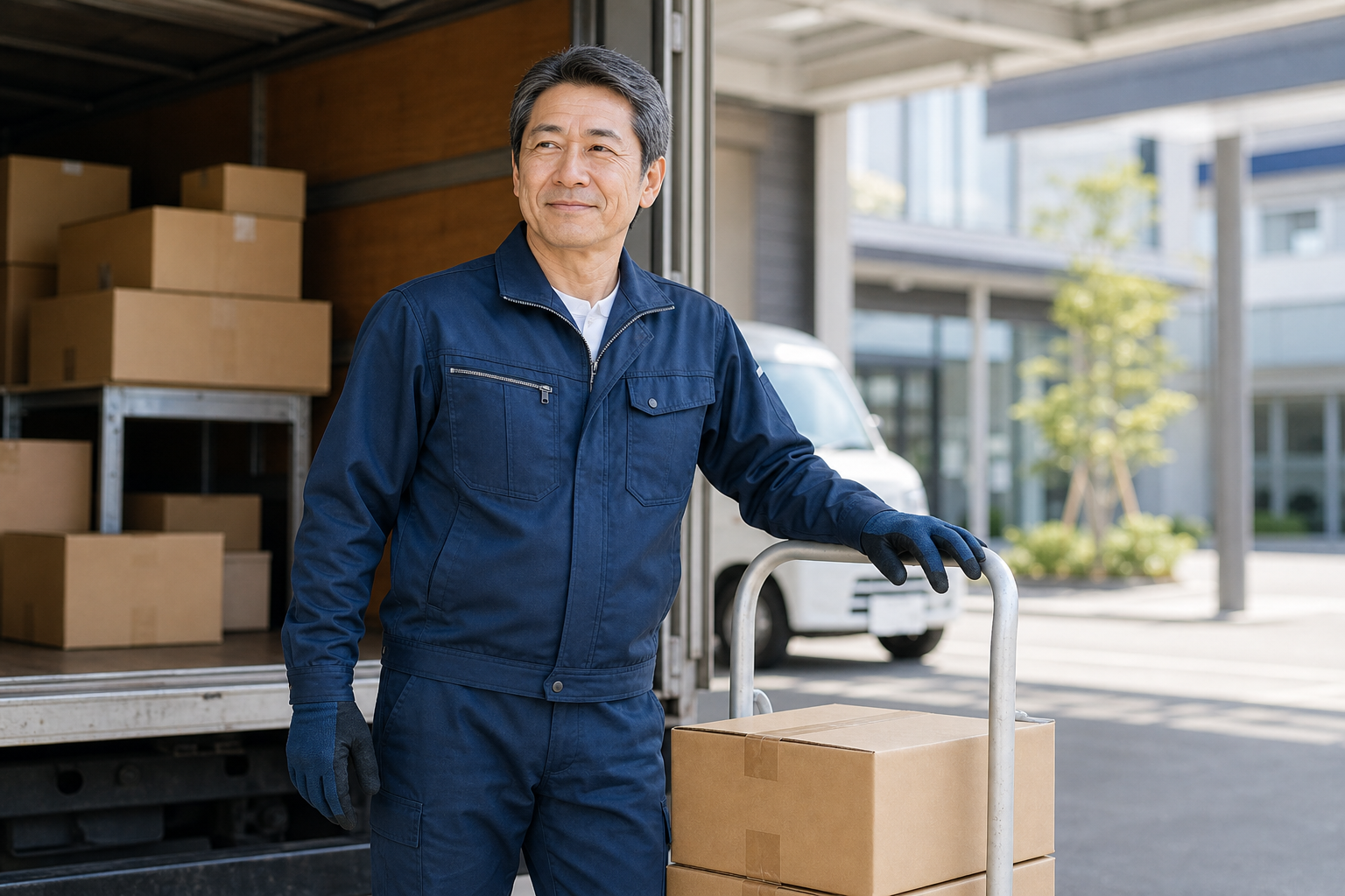 不安なく落ち着いて働く中高年男性